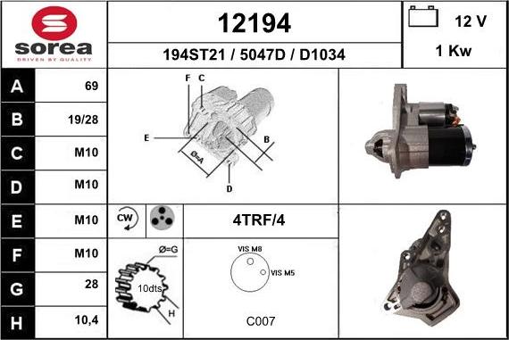 EAI 12194 - Motorino d'avviamento autozon.pro