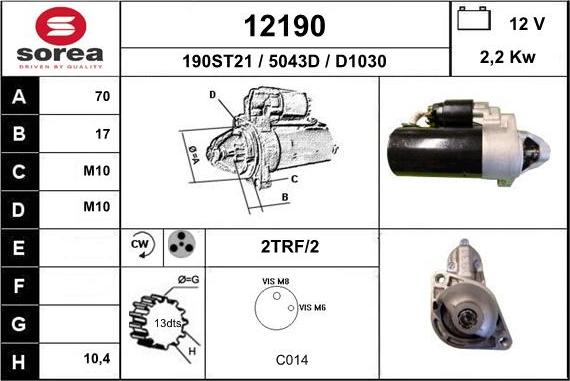 EAI 12190 - Motorino d'avviamento autozon.pro