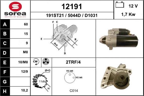 EAI 12191 - Motorino d'avviamento autozon.pro