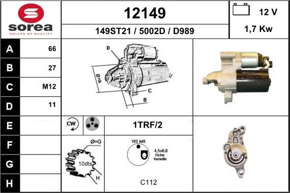 EAI 12149 - Motorino d'avviamento autozon.pro