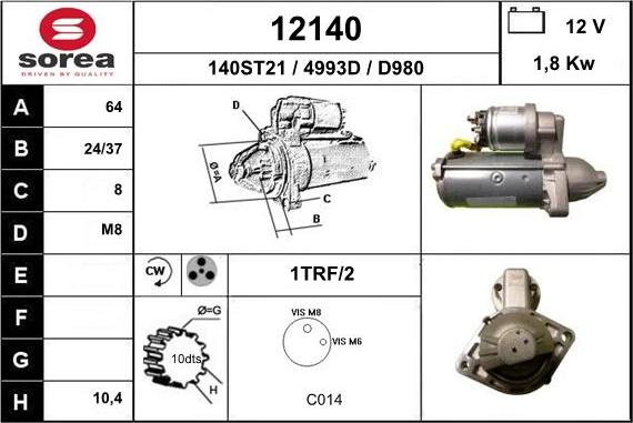 EAI 12140 - Motorino d'avviamento autozon.pro