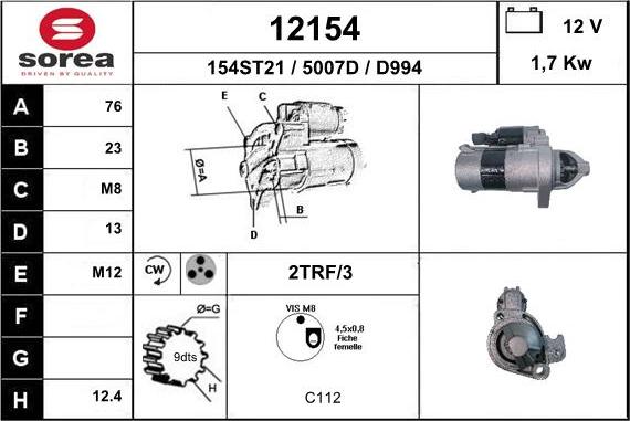 EAI 12154 - Motorino d'avviamento autozon.pro