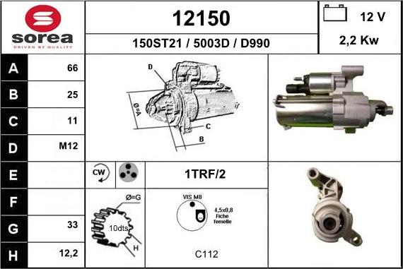 EAI 12150 - Motorino d'avviamento autozon.pro