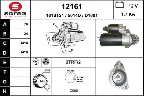 EAI 12161 - Motorino d'avviamento autozon.pro