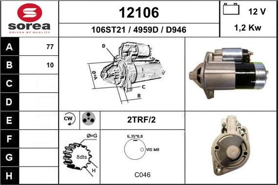 EAI 12106 - Motorino d'avviamento autozon.pro