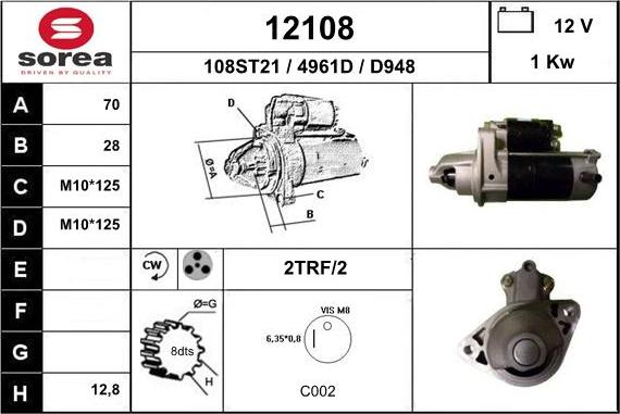 EAI 12108 - Motorino d'avviamento autozon.pro