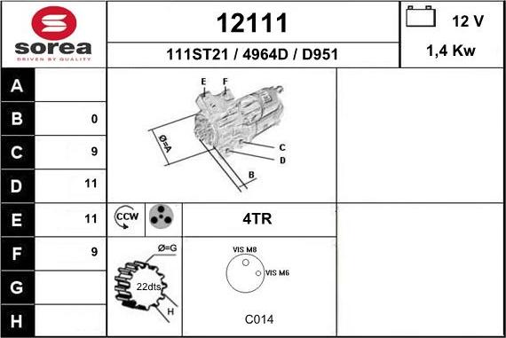 EAI 12111 - Motorino d'avviamento autozon.pro