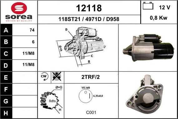 EAI 12118 - Motorino d'avviamento autozon.pro