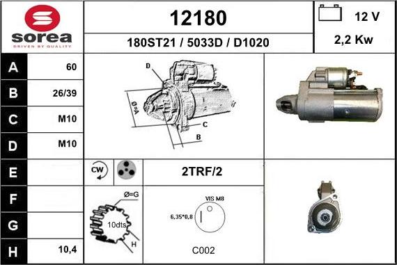 EAI 12180 - Motorino d'avviamento autozon.pro