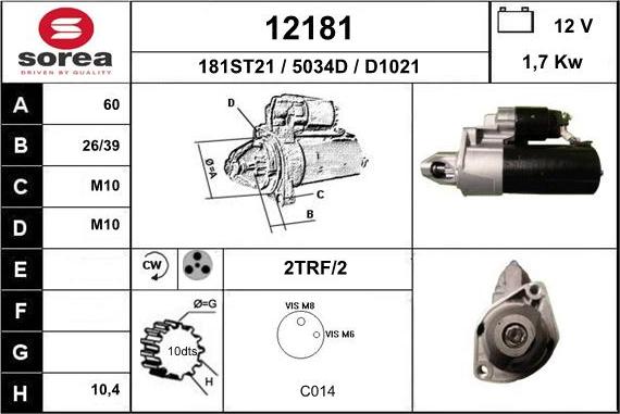 EAI 12181 - Motorino d'avviamento autozon.pro