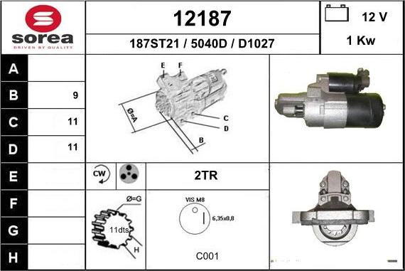 EAI 12187 - Motorino d'avviamento autozon.pro