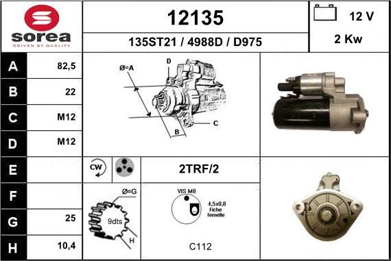 EAI 12135 - Motorino d'avviamento autozon.pro