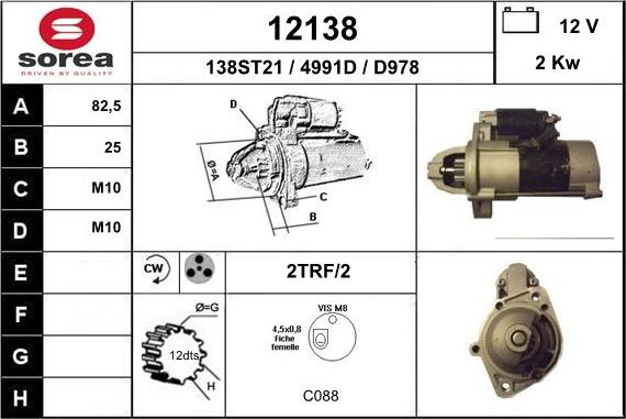 EAI 12138 - Motorino d'avviamento autozon.pro