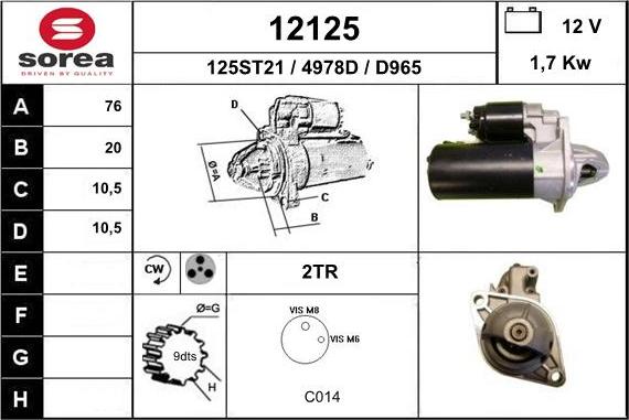 EAI 12125 - Motorino d'avviamento autozon.pro