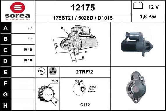 EAI 12175 - Motorino d'avviamento autozon.pro