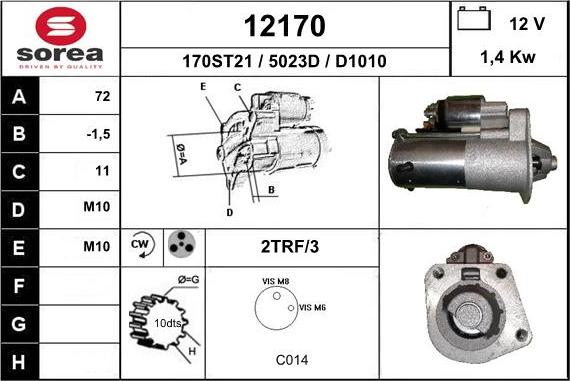 EAI 12170 - Motorino d'avviamento autozon.pro