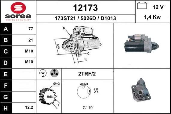 EAI 12173 - Motorino d'avviamento autozon.pro