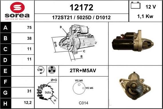 EAI 12172 - Motorino d'avviamento autozon.pro