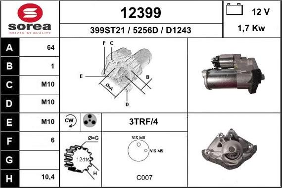 EAI 12399 - Motorino d'avviamento autozon.pro