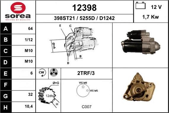 EAI 12398 - Motorino d'avviamento autozon.pro