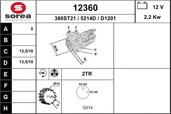 EAI 12360 - Motorino d'avviamento autozon.pro