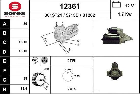 EAI 12361 - Motorino d'avviamento autozon.pro