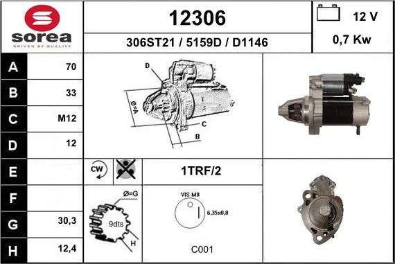 EAI 12306 - Motorino d'avviamento autozon.pro