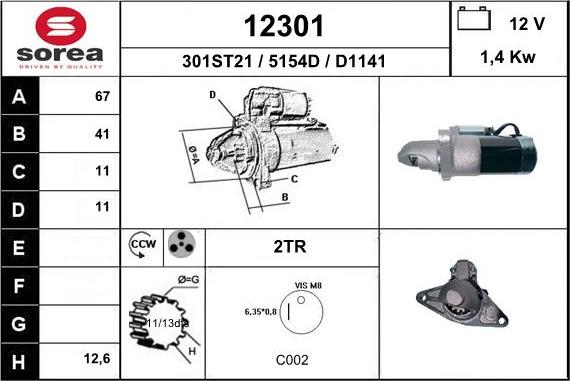 EAI 12301 - Motorino d'avviamento autozon.pro