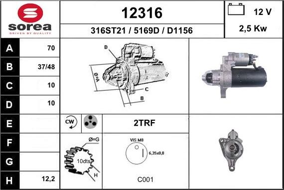 EAI 12316 - Motorino d'avviamento autozon.pro