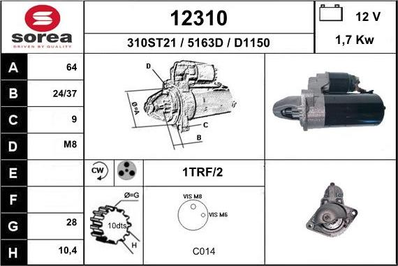 EAI 12310 - Motorino d'avviamento autozon.pro