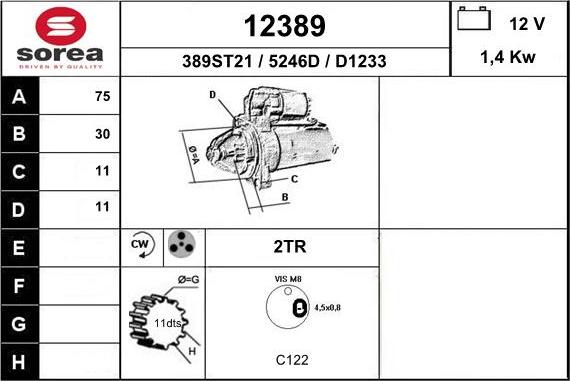 EAI 12389 - Motorino d'avviamento autozon.pro