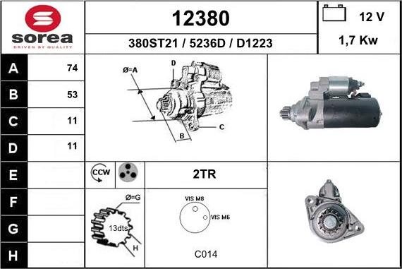 EAI 12380 - Motorino d'avviamento autozon.pro