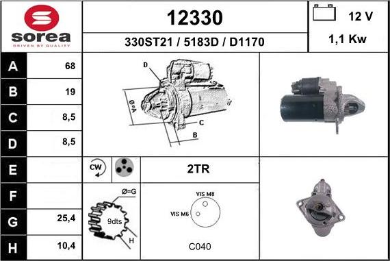 EAI 12330 - Motorino d'avviamento autozon.pro