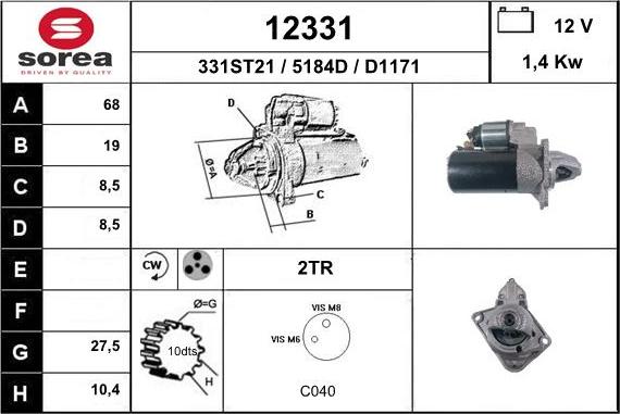 EAI 12331 - Motorino d'avviamento autozon.pro