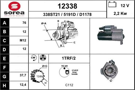 EAI 12338 - Motorino d'avviamento autozon.pro