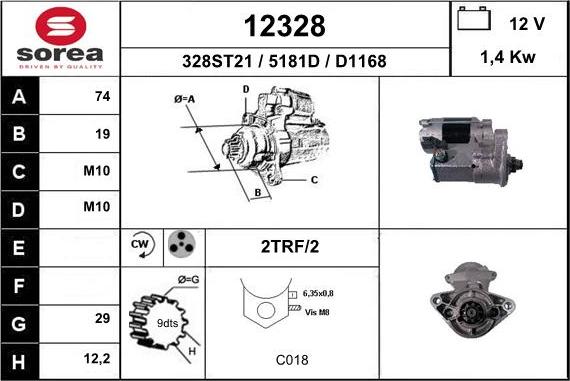 EAI 12328 - Motorino d'avviamento autozon.pro