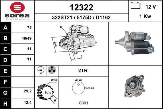 EAI 12322 - Motorino d'avviamento autozon.pro