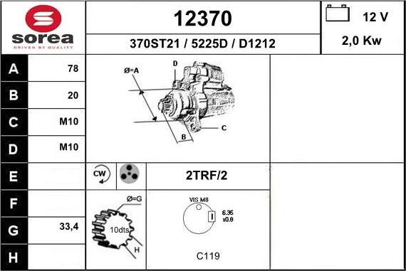 EAI 12370 - Motorino d'avviamento autozon.pro