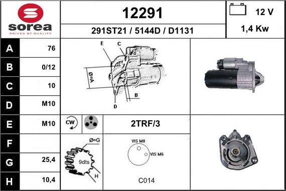 EAI 12291 - Motorino d'avviamento autozon.pro