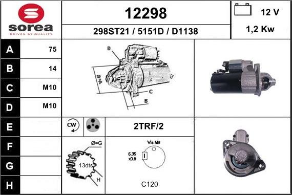 EAI 12298 - Motorino d'avviamento autozon.pro