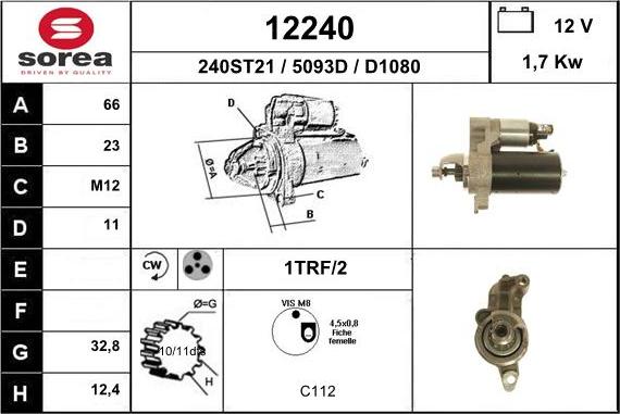 EAI 12240 - Motorino d'avviamento autozon.pro