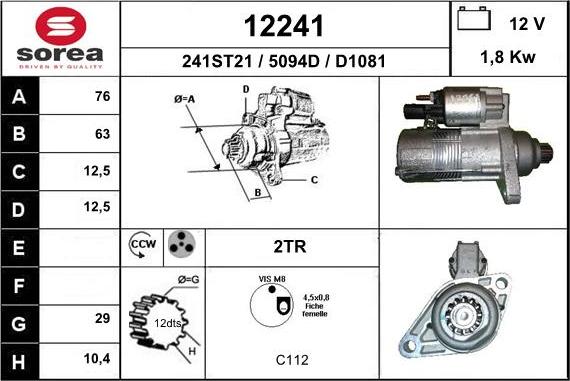 EAI 12241 - Motorino d'avviamento autozon.pro