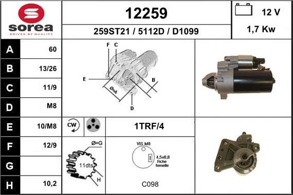 EAI 12259 - Motorino d'avviamento autozon.pro