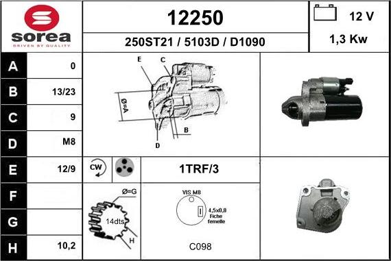 EAI 12250 - Motorino d'avviamento autozon.pro