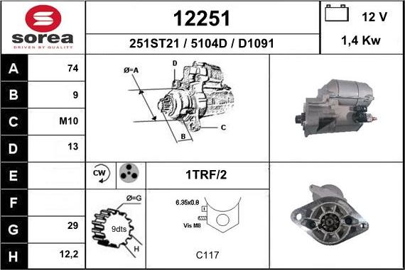 EAI 12251 - Motorino d'avviamento autozon.pro