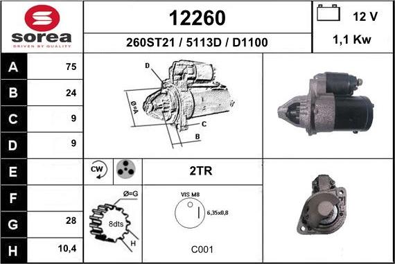 EAI 12260 - Motorino d'avviamento autozon.pro