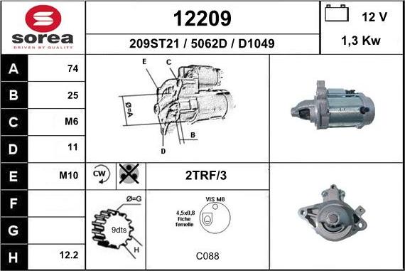 EAI 12209 - Motorino d'avviamento autozon.pro