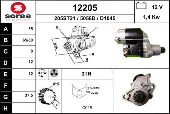 EAI 12205 - Motorino d'avviamento autozon.pro