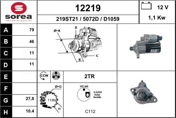 EAI 12219 - Motorino d'avviamento autozon.pro