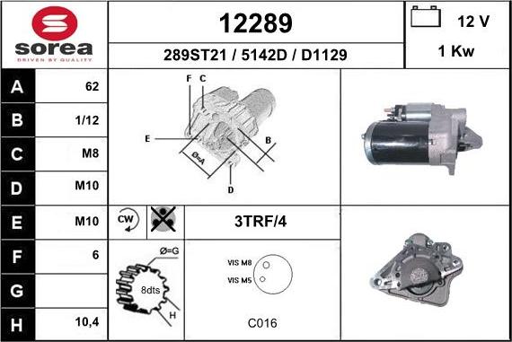 EAI 12289 - Motorino d'avviamento autozon.pro